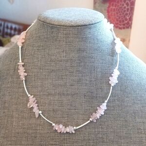 Rose Quartz Necklace Handmade - New Item (17"-20")